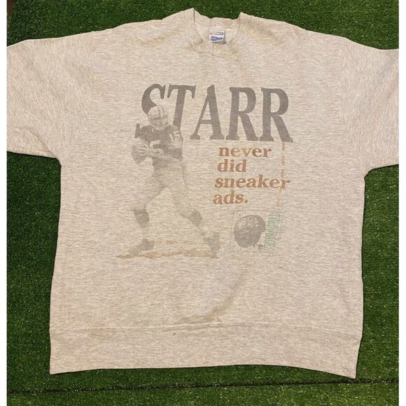 Vintage Green Bay Packers sweatshirt extra large Bart Starr gray 90s mens adult - Picture 2 of 14